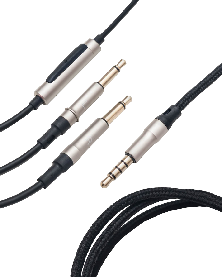 MEZE AUDIO Câble mono 3,5 mm vers 3,5 mm, 1,5 m, noir/argenté, avec micro et télécommande