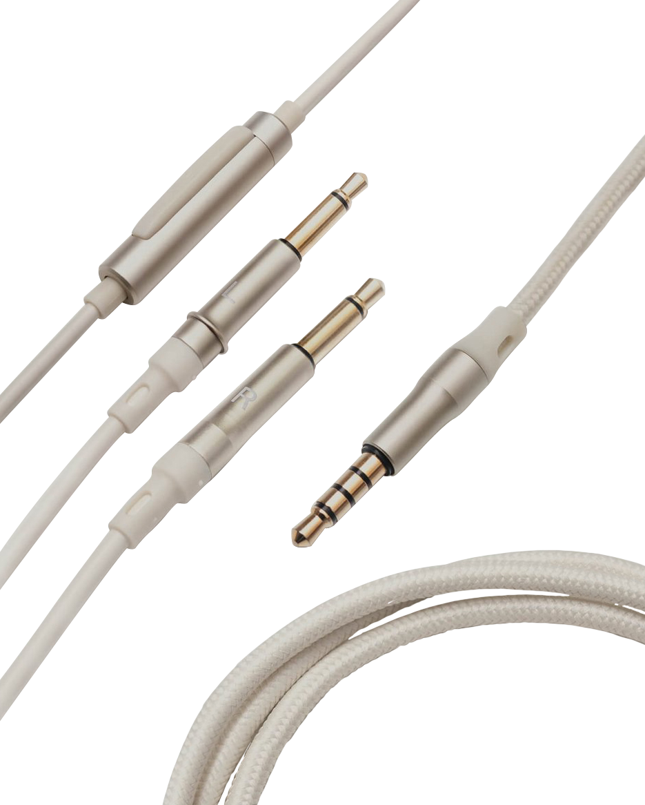 MEZE AUDIO Câble mono 3,5 mm vers 3,5 mm, 1,2 m, blanc/argenté, avec micro et télécommande